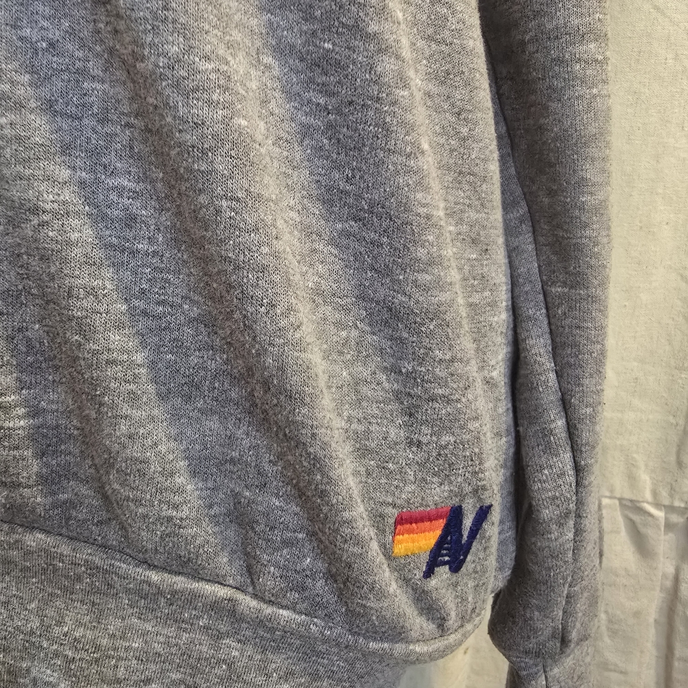 Aviator Nation Gray Sweater with Blue Lightning Bolt - Picture 2 of 8